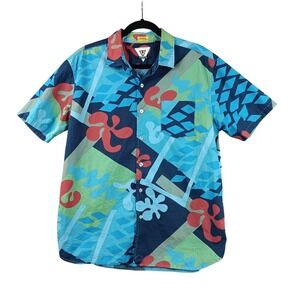 VISSLA Hoffman CA Fabrics Mens XL Abstract Print Short Sleeve Button Up Shirt